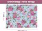 Kraft Floral Wrapping Paper – Mini Roll 17" x 16.5 Ft | Vintage Pink Flowers for Wedding, Birthday, Bridal Shower & DIY Crafts (Pink & Blue Floral)